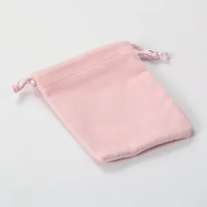 100 pc Rectangle Velours Jewelry Bags, Pink, 8.8x7cm