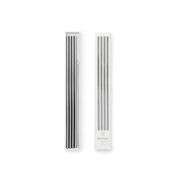 10" Porter Straws (Silver)