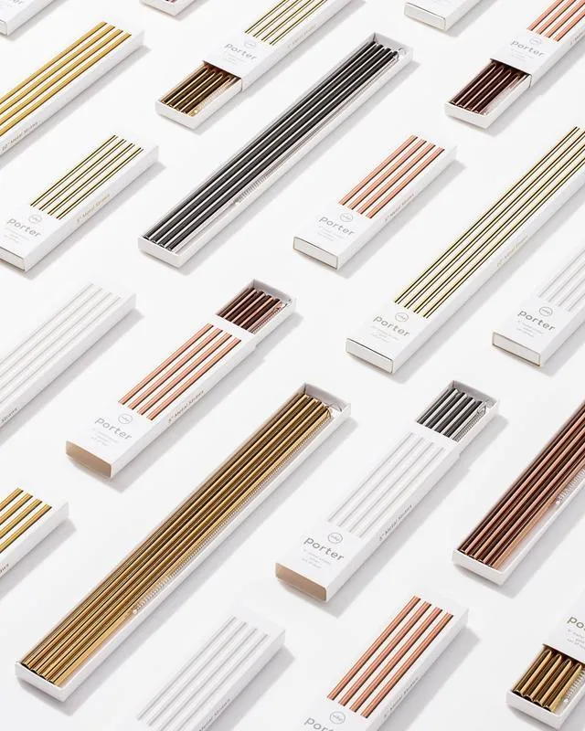 10" Porter Straws (Silver)