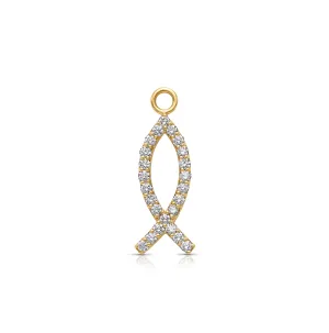 18KY Diamond Fish Charm