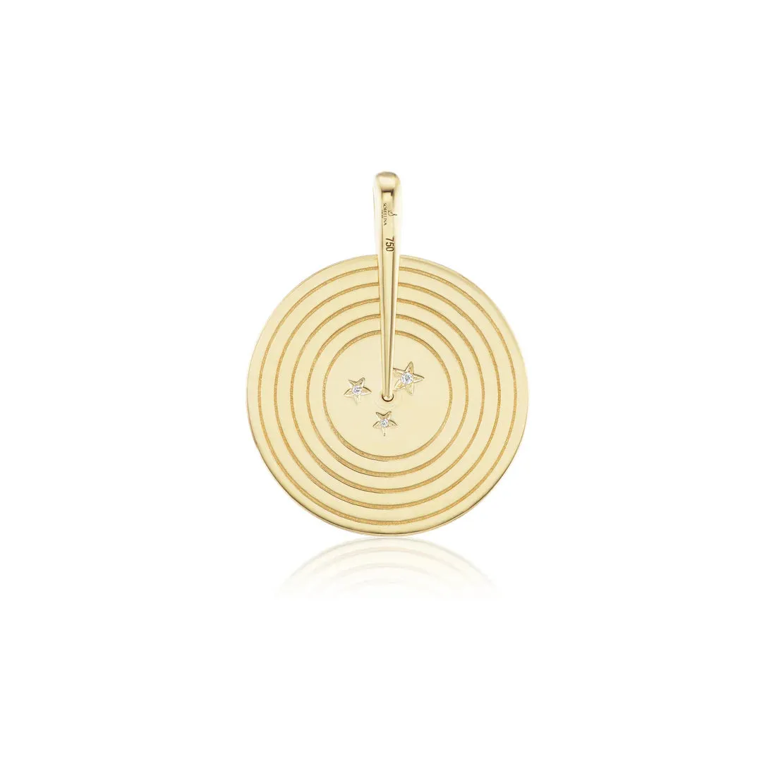18KY Spinning Record Pendant