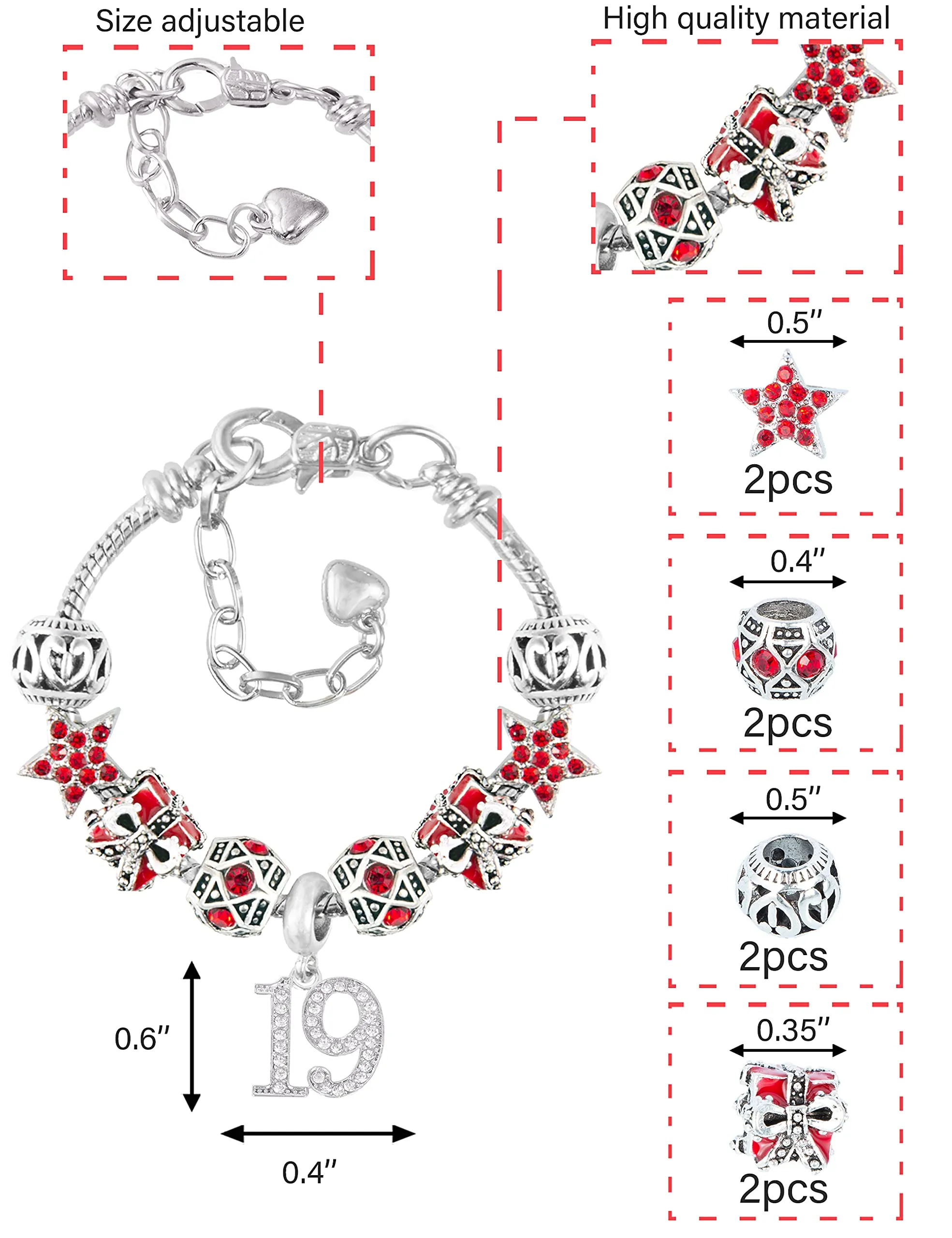 19th Birthday,19 Year Old Birthday,19th Birthday Girl,19th Birthday Bracelet,19th Birthday