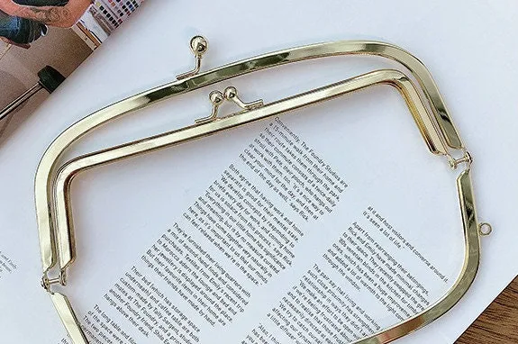 22cm Light Gold Double Purse Frame Bag Hanger 22cm x 8cm