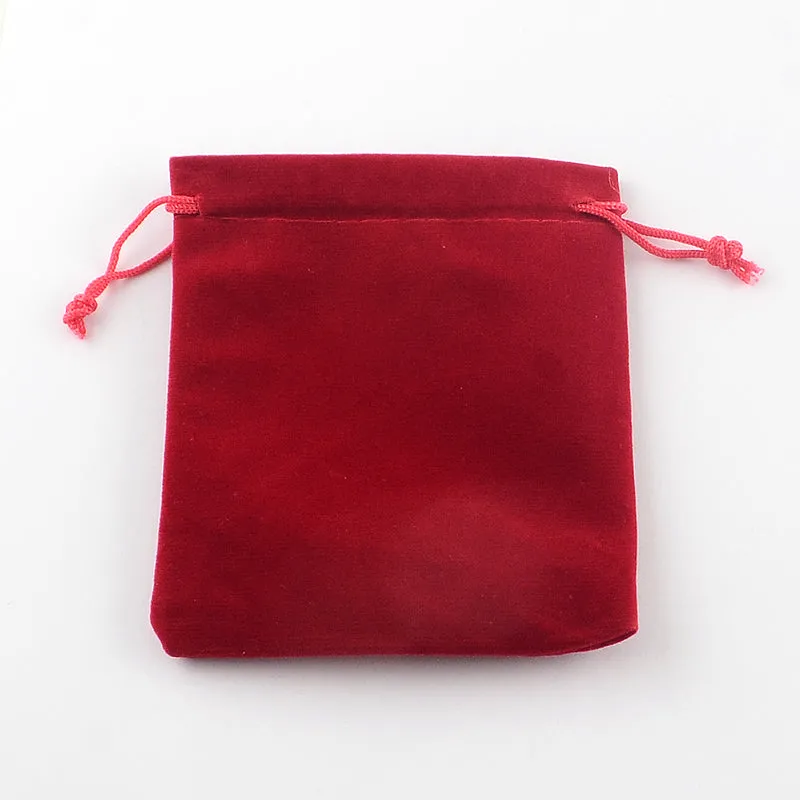 250 pc Rectangle Velvet Pouches, Gift Bags, Mixed Color, 9x7cm