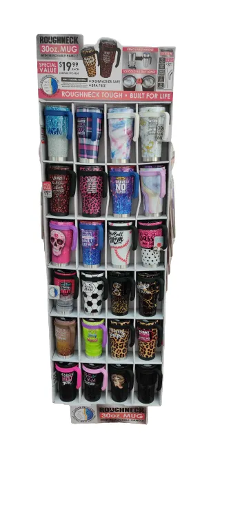30 oz Insulated Stainless-Steel Cup with Handle Assortment Floor Display - 36 Pieces Per Retail Ready Display 88360