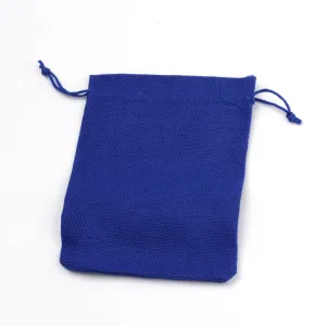 50 pc Burlap Packing Pouches Drawstring Bags, Blue, 13.5~14x9.5~10cm