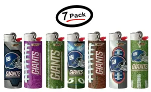 (7 Pack) BIC NFL New York Giants Lighters All Brand New and Officially Licensed