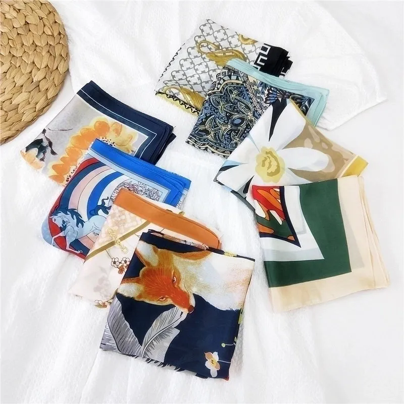 70 Small Square Scarf Silk Scarf Women Summer Neck Scarf Neck Protector Korean Thin Scarf