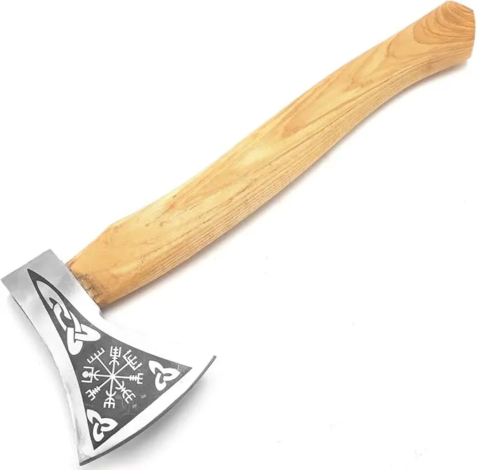 Ad&sons Axe, Custom Handmade Carbon Steel Viking Axe, Camping Axe, Camping Hatchet with Sheath 18 Inches Ax