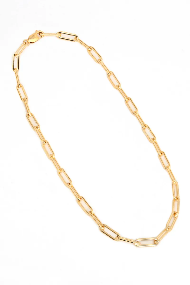 Adella Paperclip Chain Charm Necklace