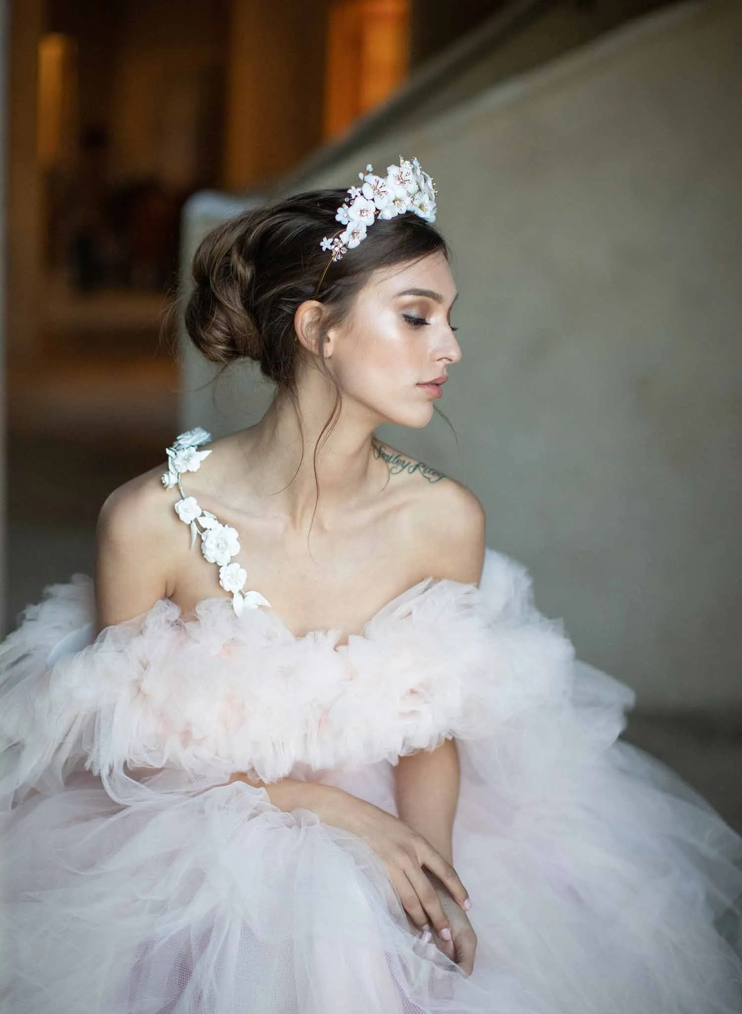 Alabaster flower crown - Style #2010