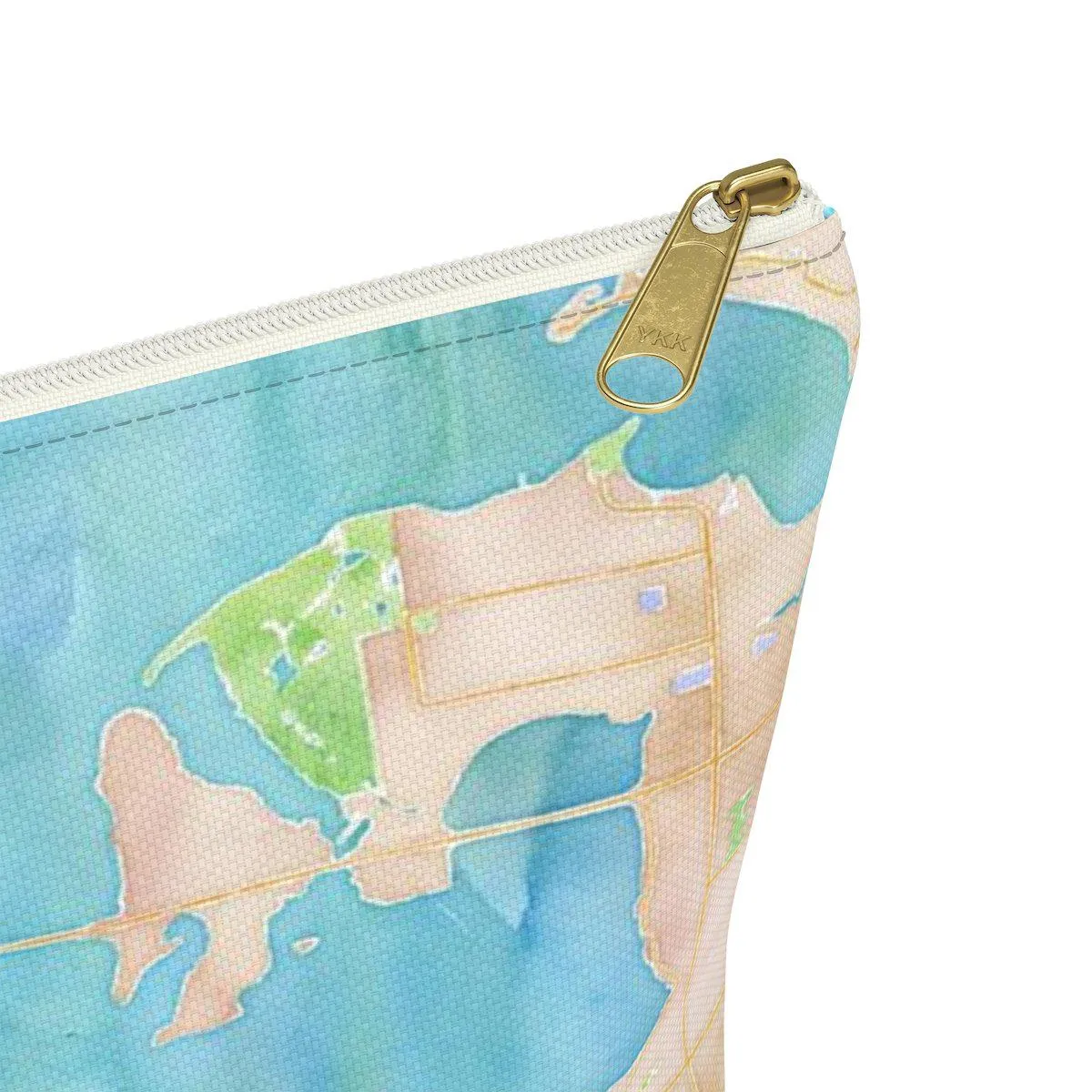 Anna Maria Island Watercolor Map Accessory Pouch w T-bottom with Tranquil Waters Back