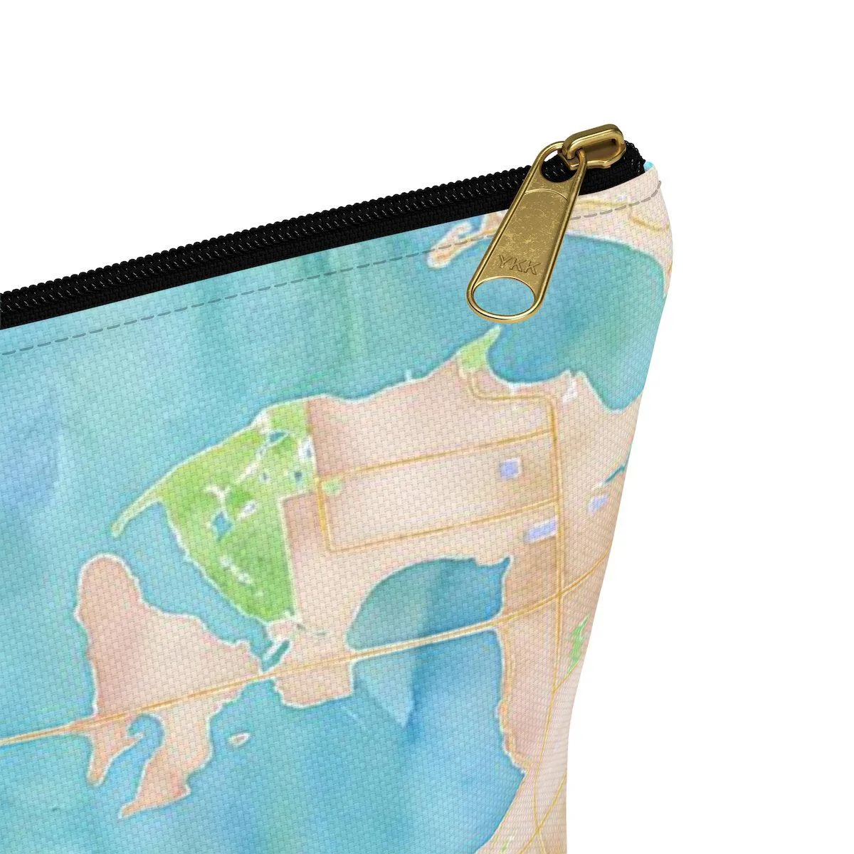 Anna Maria Island Watercolor Map Accessory Pouch w T-bottom with Tranquil Waters Back