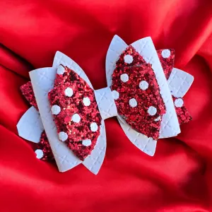 Archive Glitter Red Polka Dot Bow