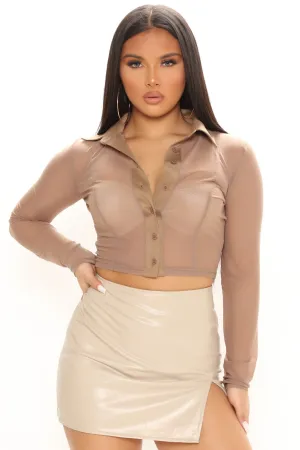 As You Sheer Mesh Shirt - Mocha