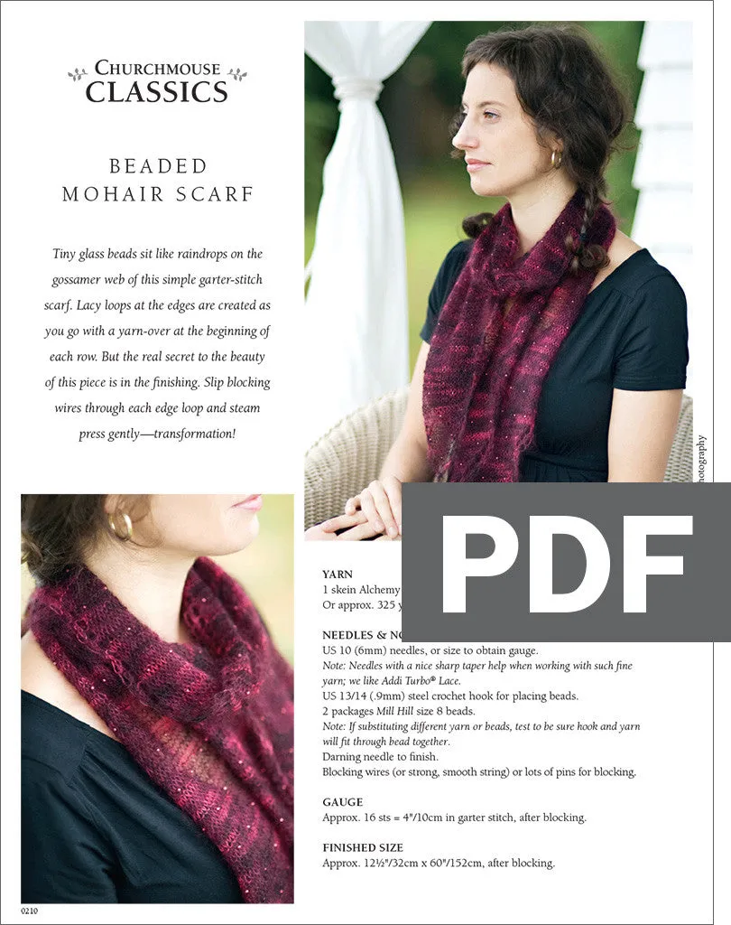 Beaded Mohair Scarf Pattern