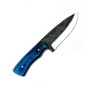Blue Skinner Knife- Skinning Knife- High Carbon 1095 Steel Blade- 8"