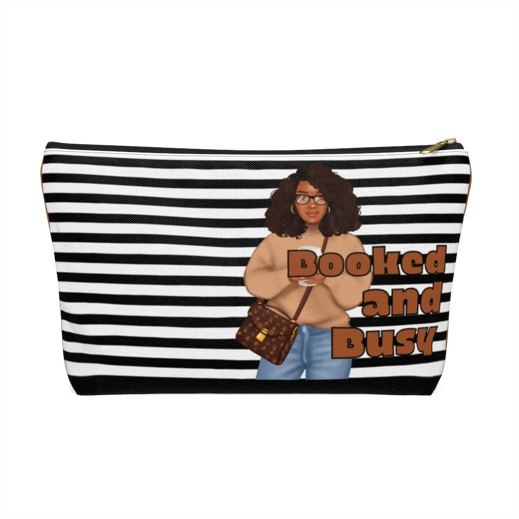 BOOKED AND BUSY B&W Accessory Pouch w T-bottom
