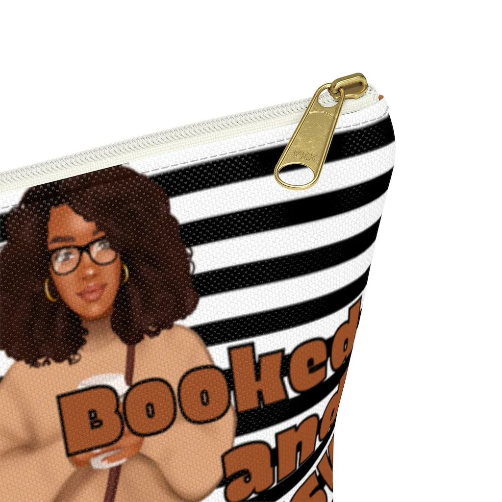 BOOKED AND BUSY B&W Accessory Pouch w T-bottom