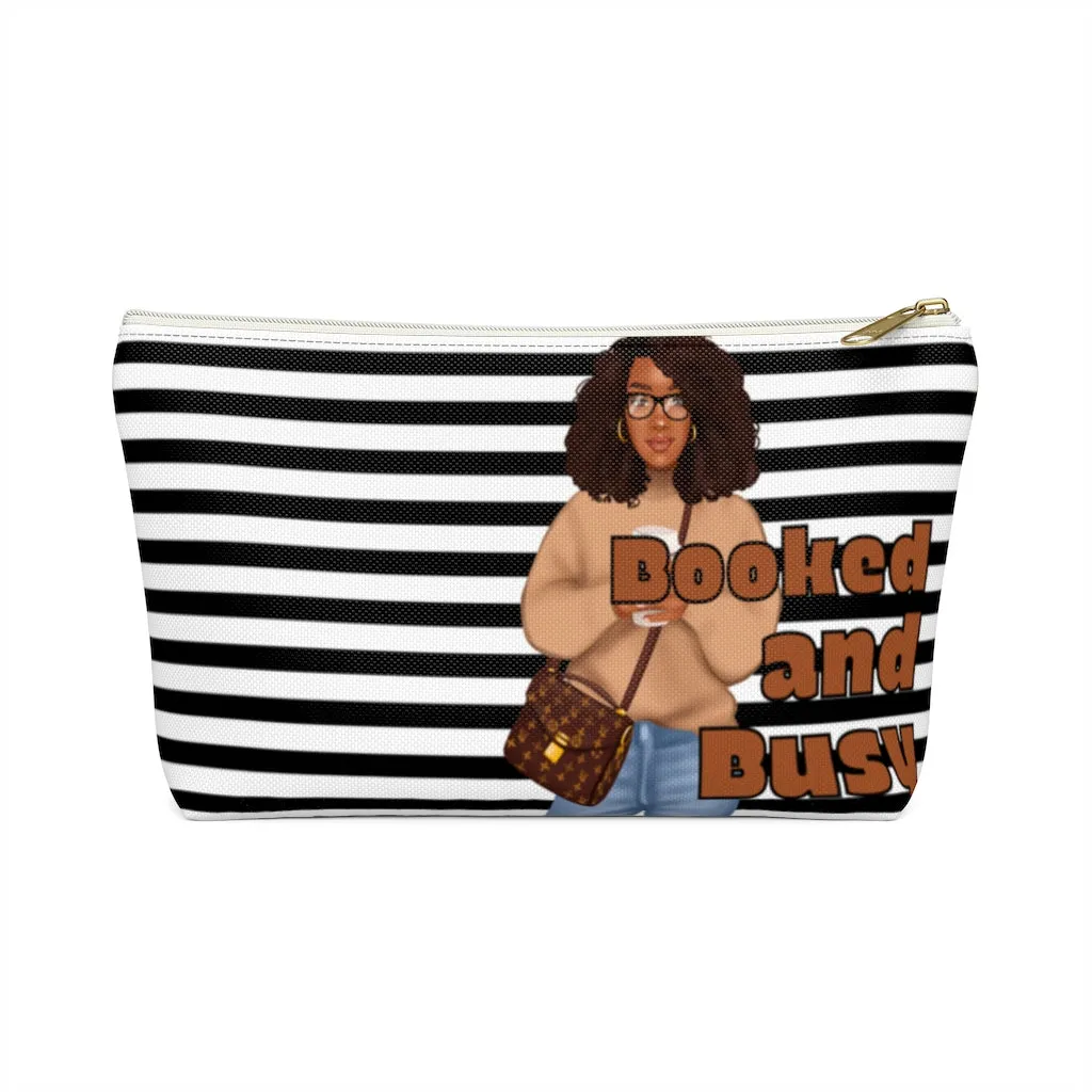 BOOKED AND BUSY B&W Accessory Pouch w T-bottom