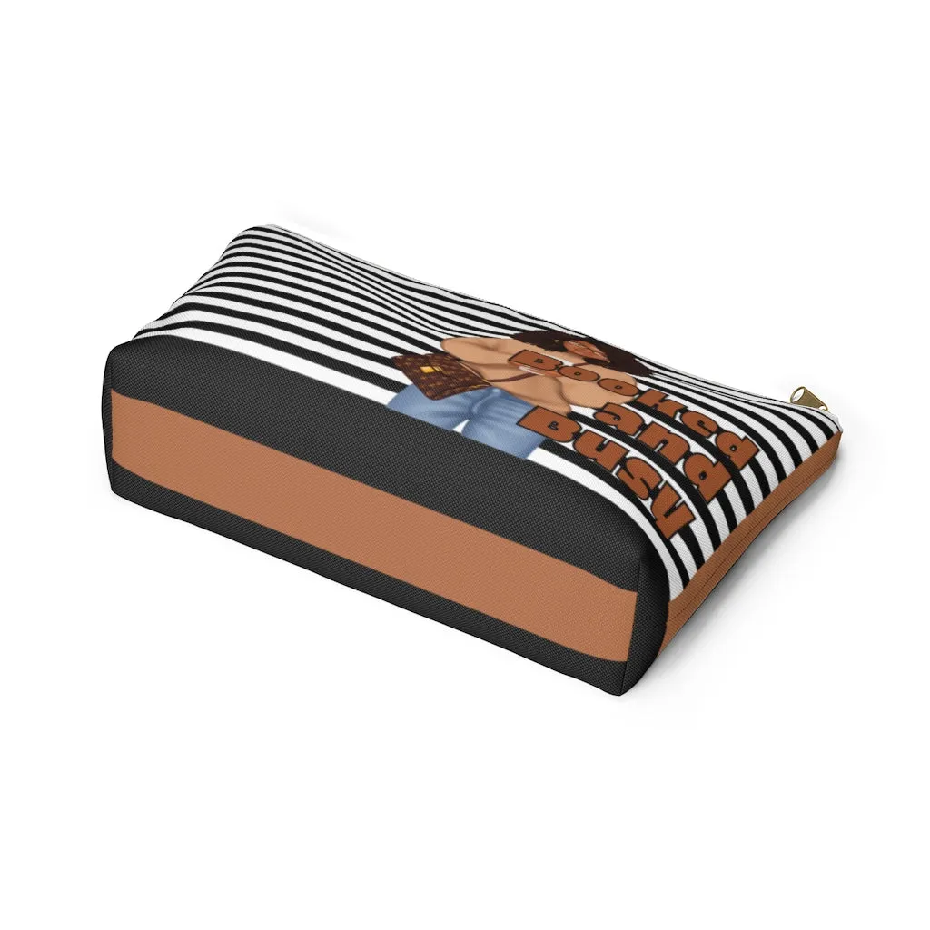 BOOKED AND BUSY B&W Accessory Pouch w T-bottom