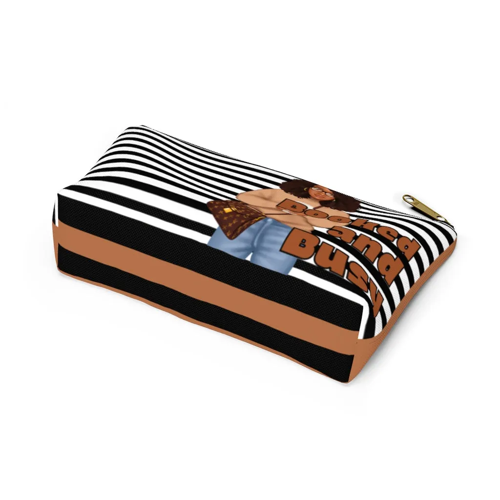 BOOKED AND BUSY B&W Accessory Pouch w T-bottom
