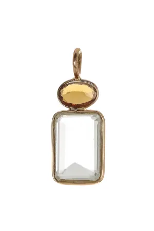 Brown Tourmaline and Green Amethyst Necklace Charm