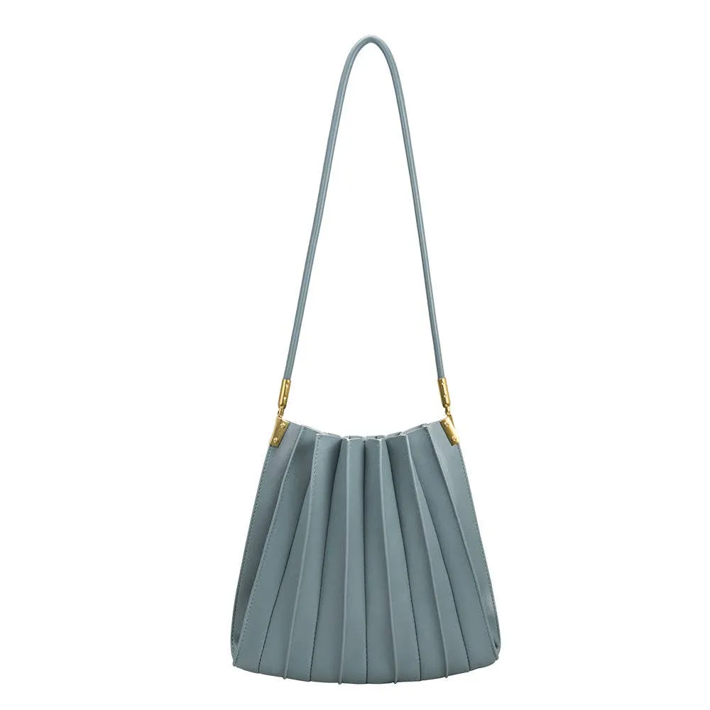 Carrie Pleated Vegan Bag - Slate