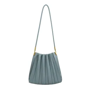 Carrie Pleated Vegan Bag - Slate