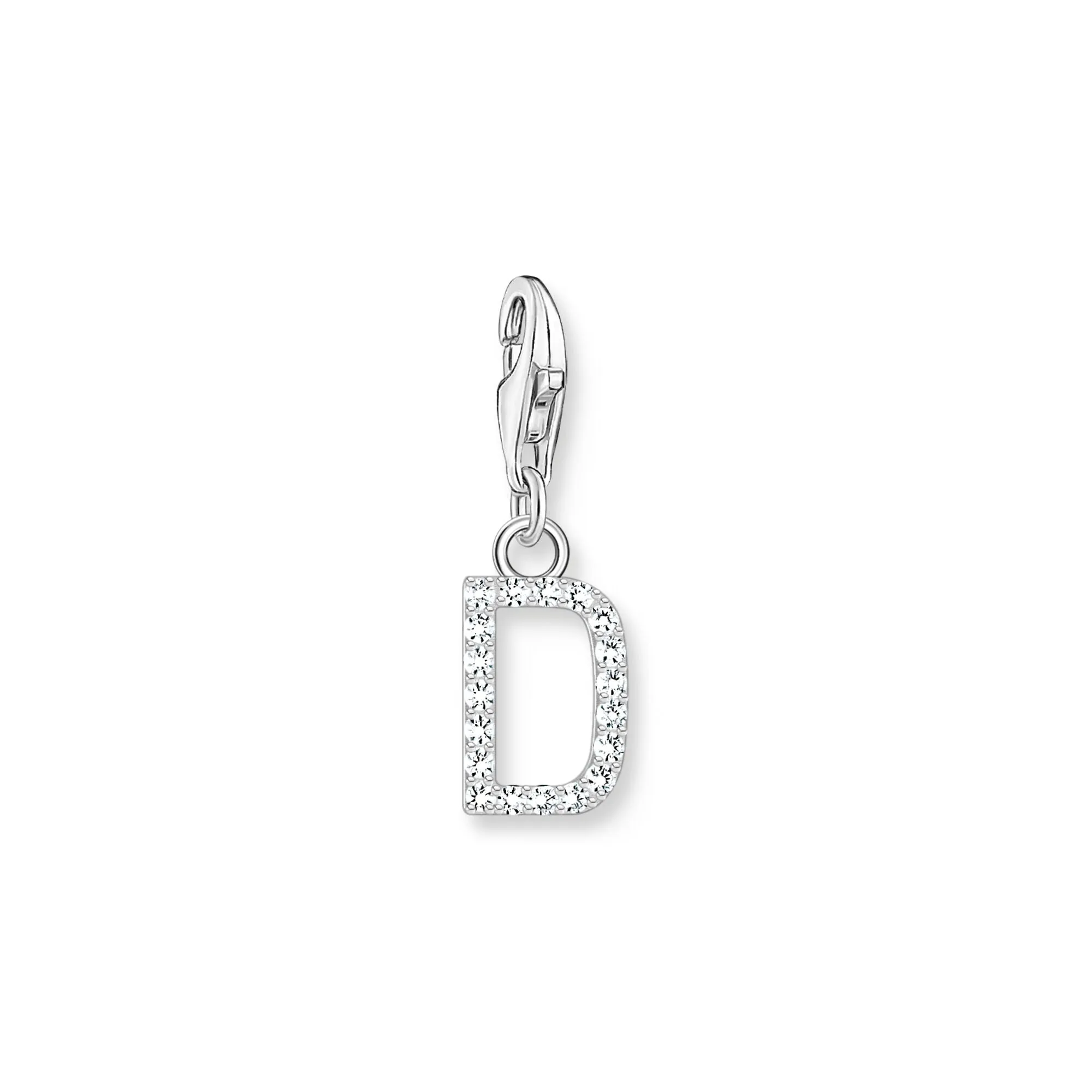 Charm Pendant letter D silver