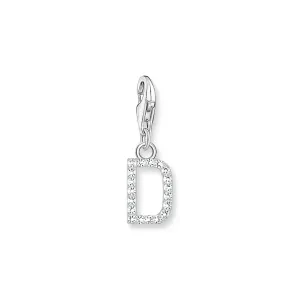 Charm Pendant letter D silver