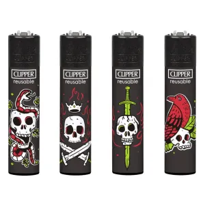 Clipper Lighter - Tattoo Skulls 1