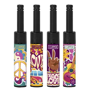 Clipper - Mini Tube Pipe & Bong Lighter - Hippie Love 4