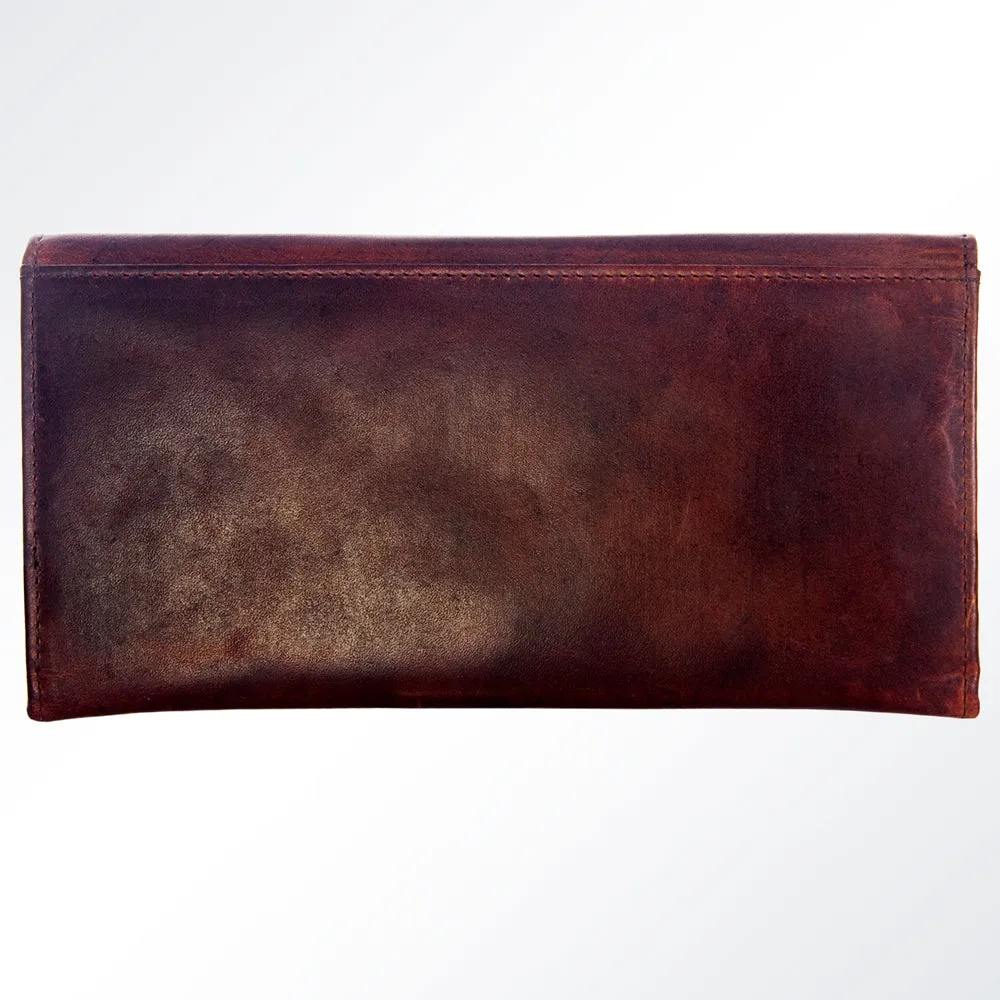 Clutch Hand Tooled Genuine Leather women bag western handbag purse