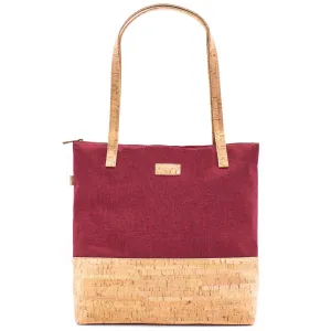 Cork with red fabric women's Tote bag BAG-2057-B