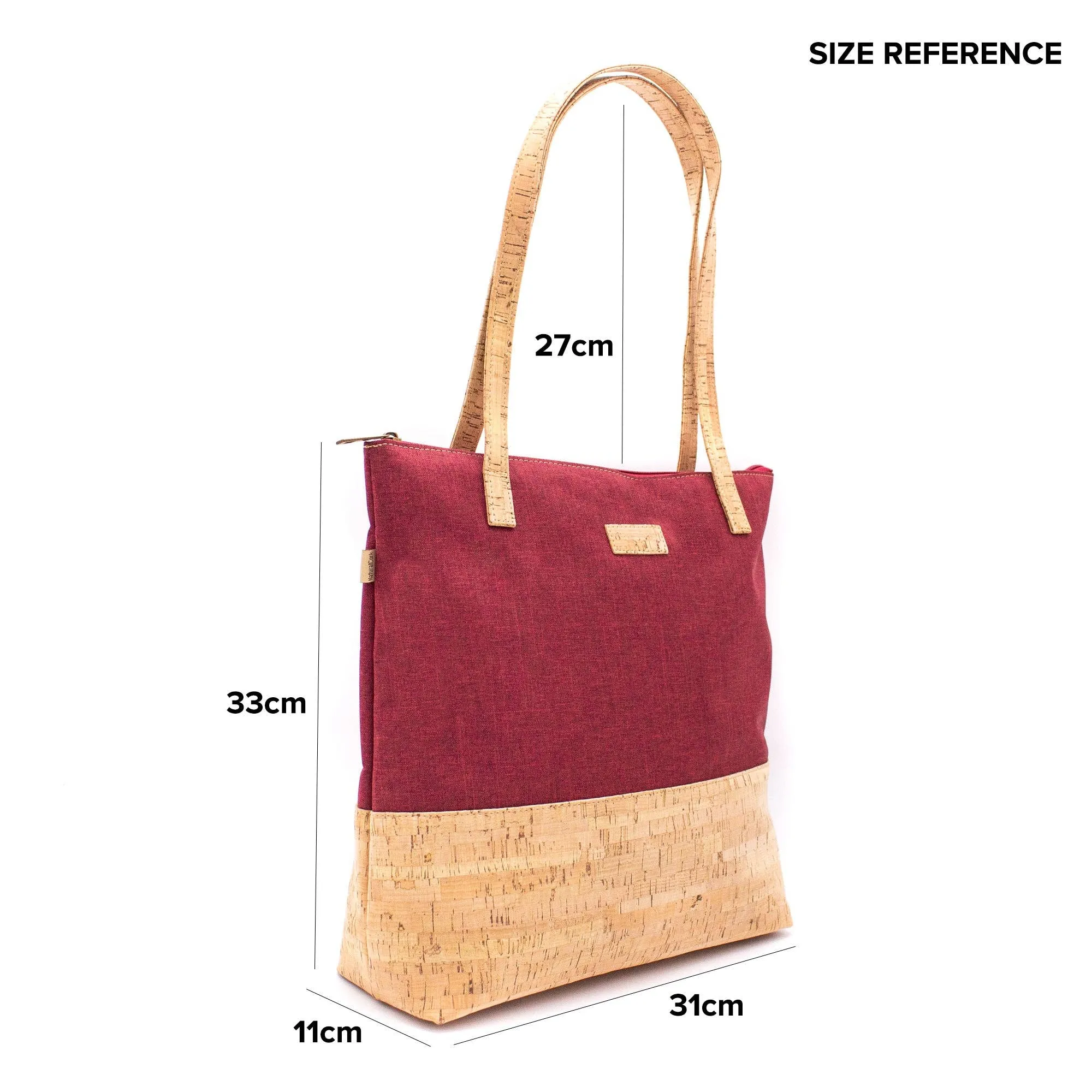 Cork with red fabric women's Tote bag BAG-2057-B