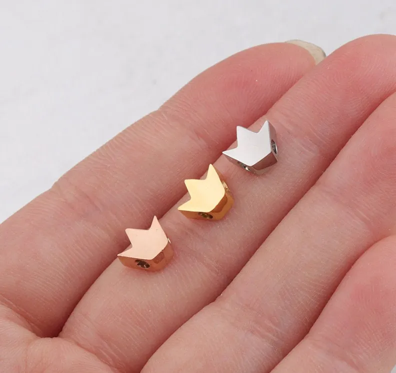 Crown Beads - Crown Charm - Princess Crown Charm - Queen Crown Charm - Head Crown Charm Pendants - Gold Silver Rose Gold Jewelry Making