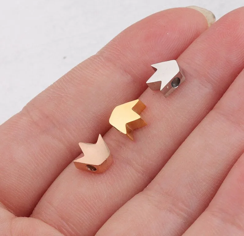 Crown Beads - Crown Charm - Princess Crown Charm - Queen Crown Charm - Head Crown Charm Pendants - Gold Silver Rose Gold Jewelry Making