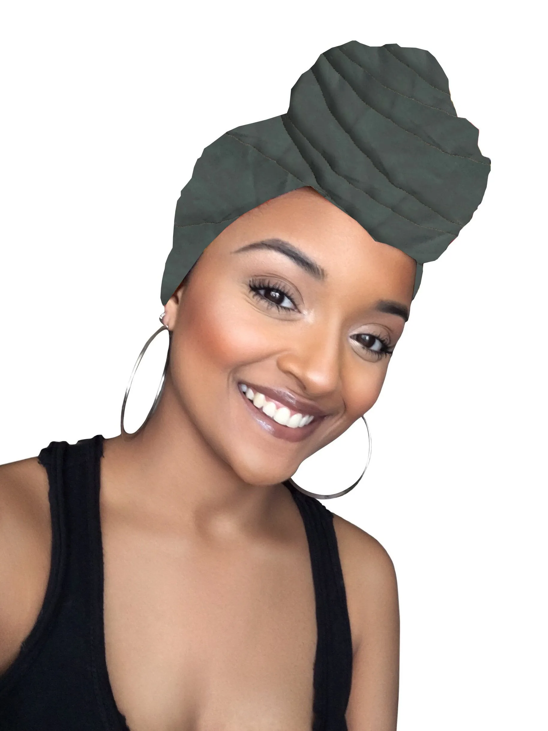 Dark Green Stretched Fabric Head wrap