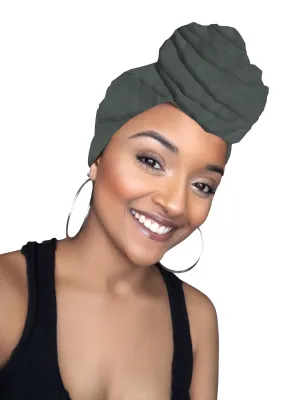 Dark Green Stretched Fabric Head wrap