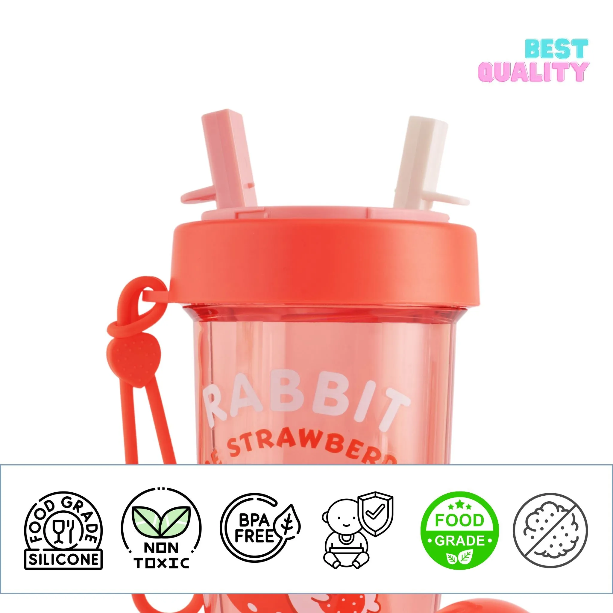 Dual Delight: 2-in-1 Sipper Bottle with Cute Prints