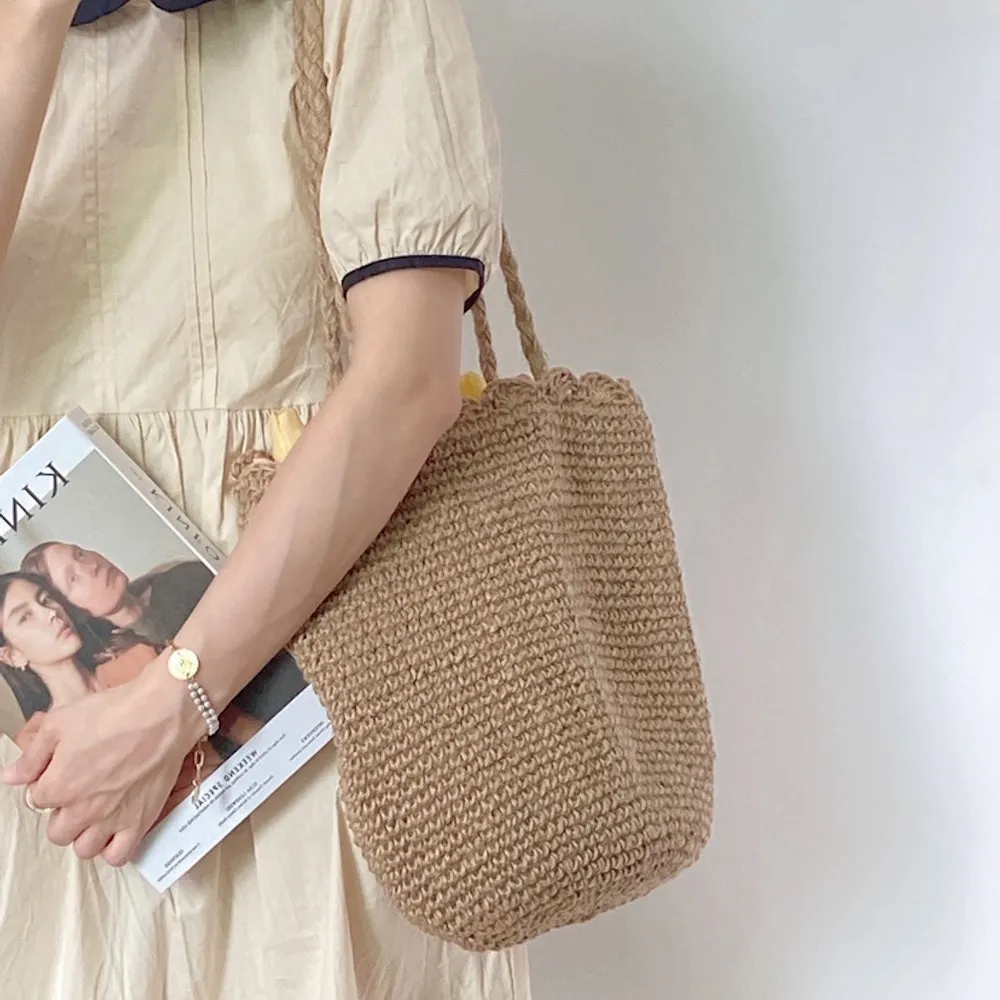 Elena Handbags Cotton Woven Shoulder Bag