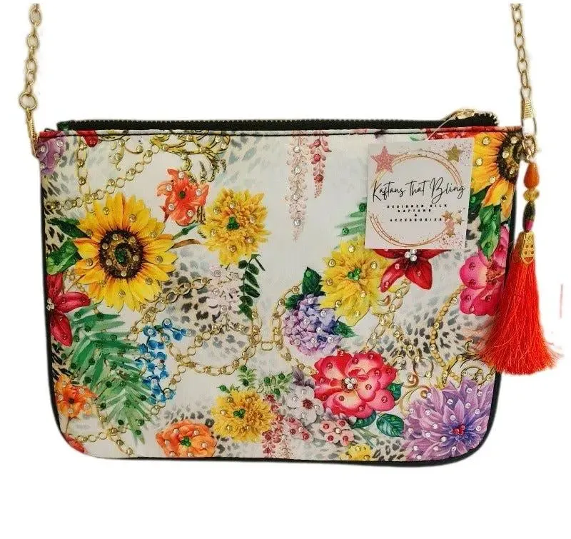 Embellished Clutch - Magic Forest (cream) by Kaftans that Bling