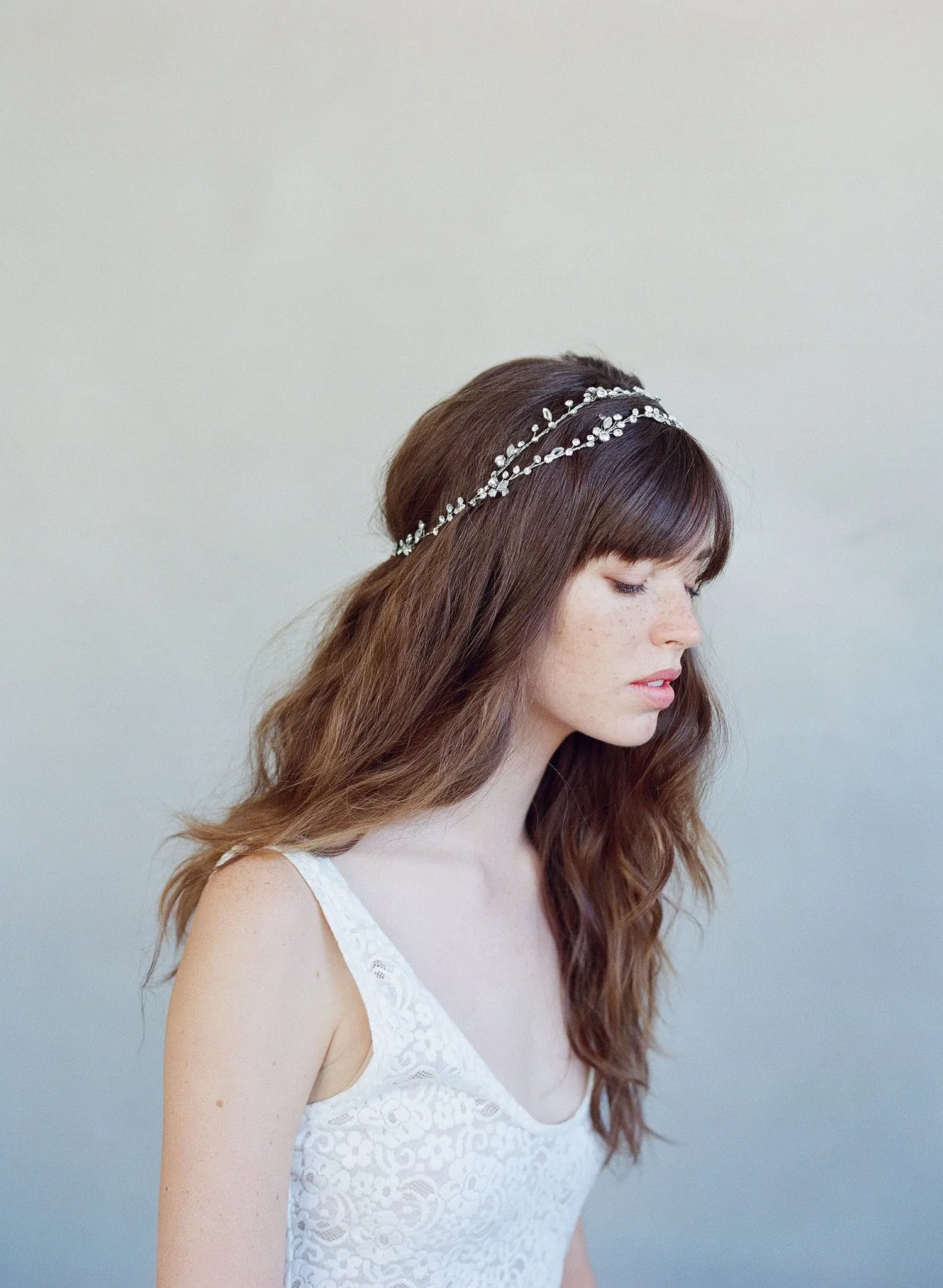 Extra long simple crystal hair vine - Style #735