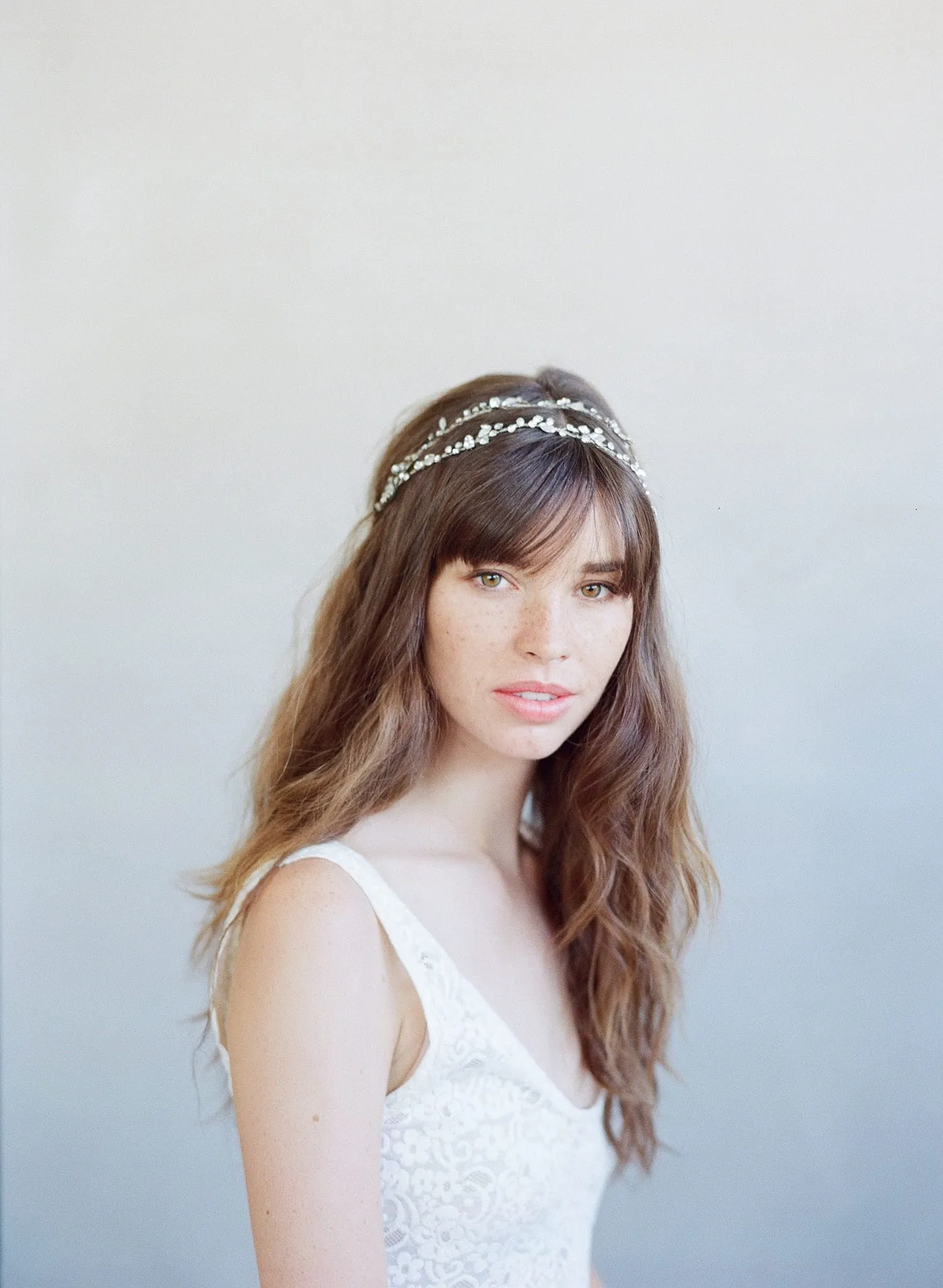 Extra long simple crystal hair vine - Style #735