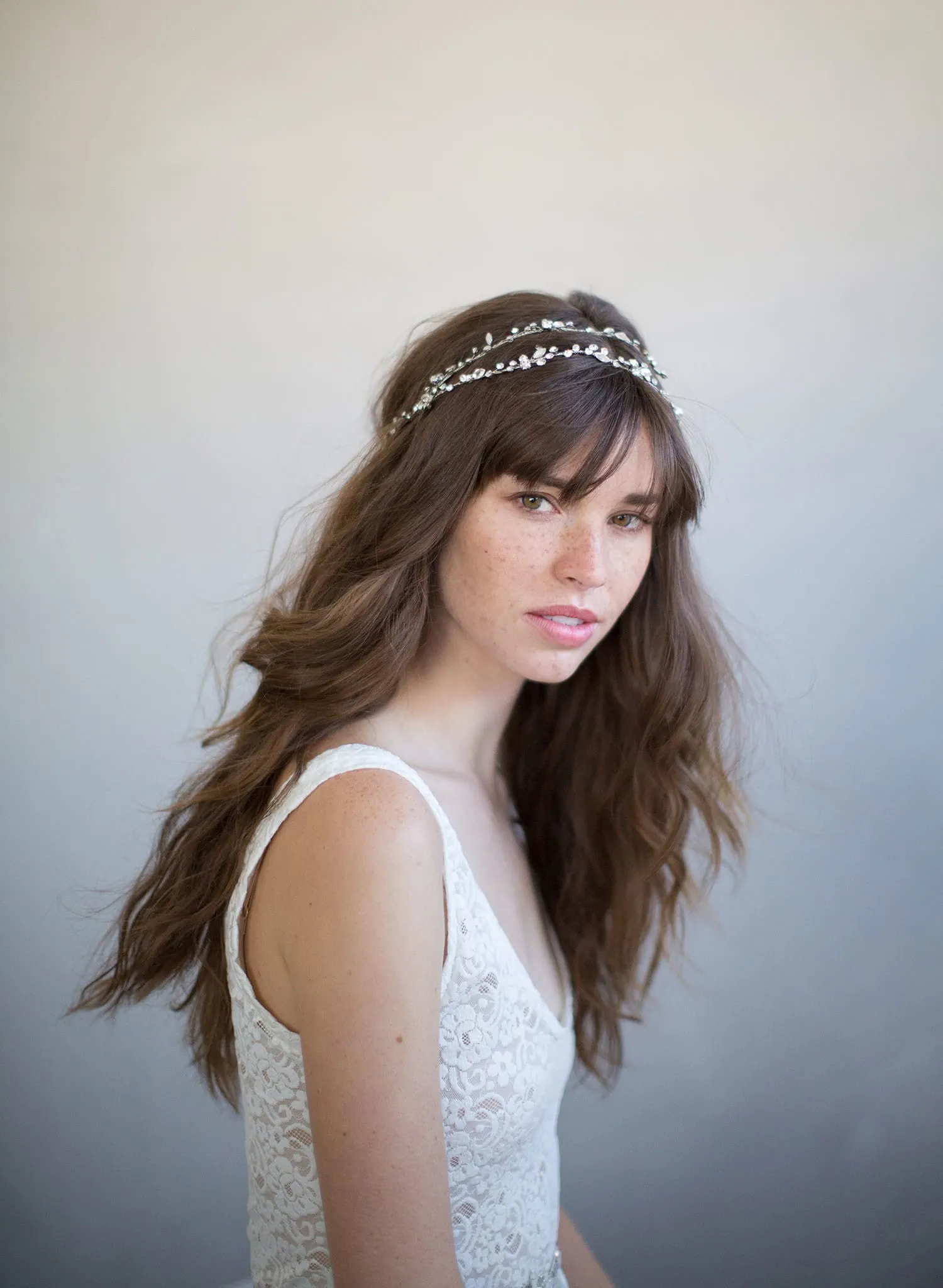 Extra long simple crystal hair vine - Style #735