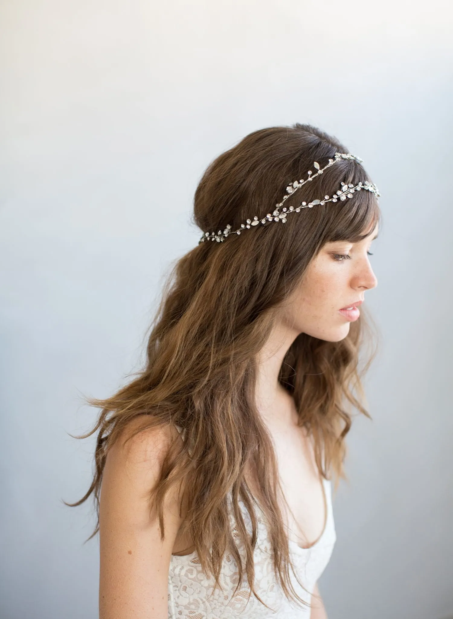 Extra long simple crystal hair vine - Style #735