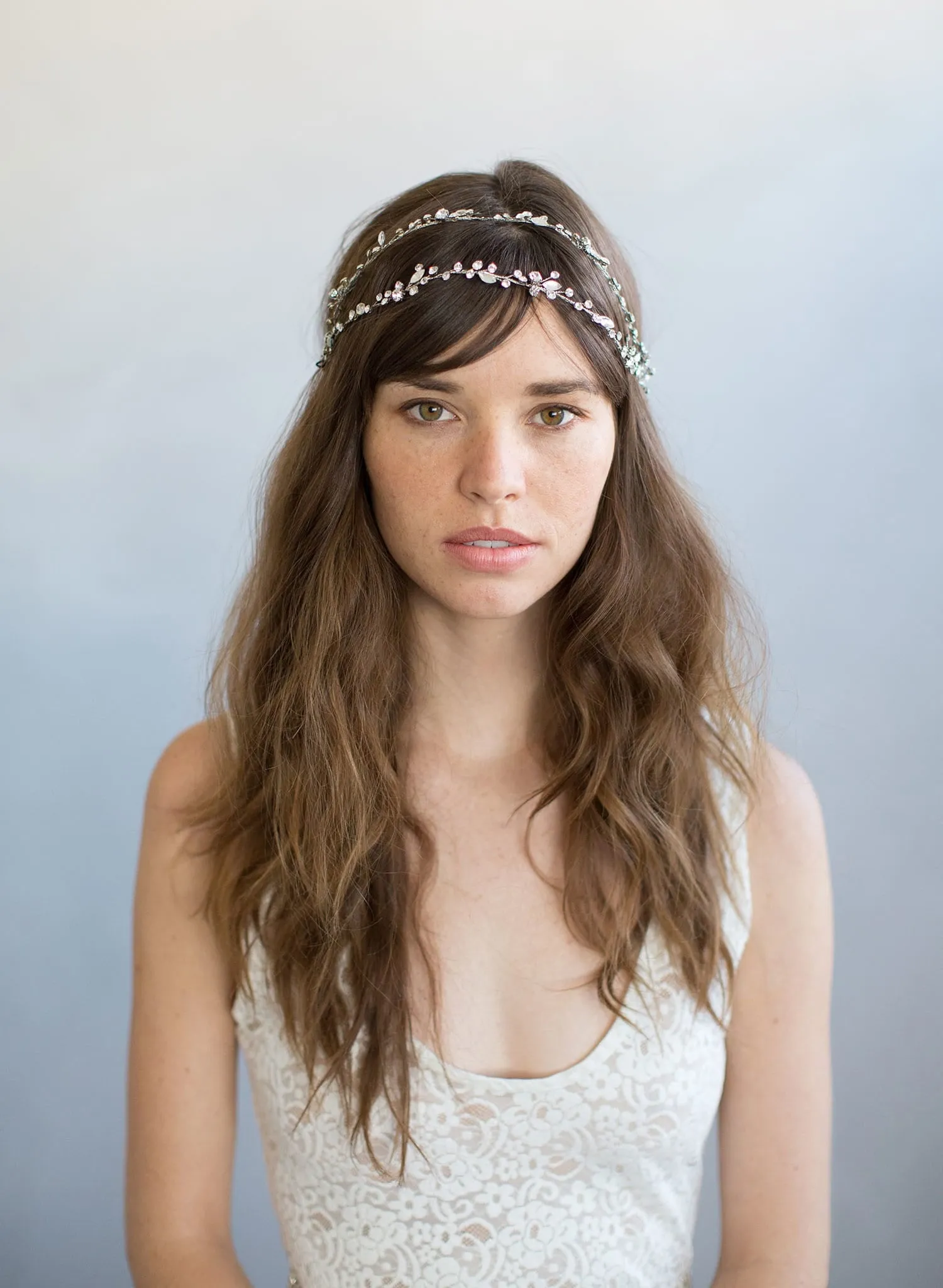 Extra long simple crystal hair vine - Style #735