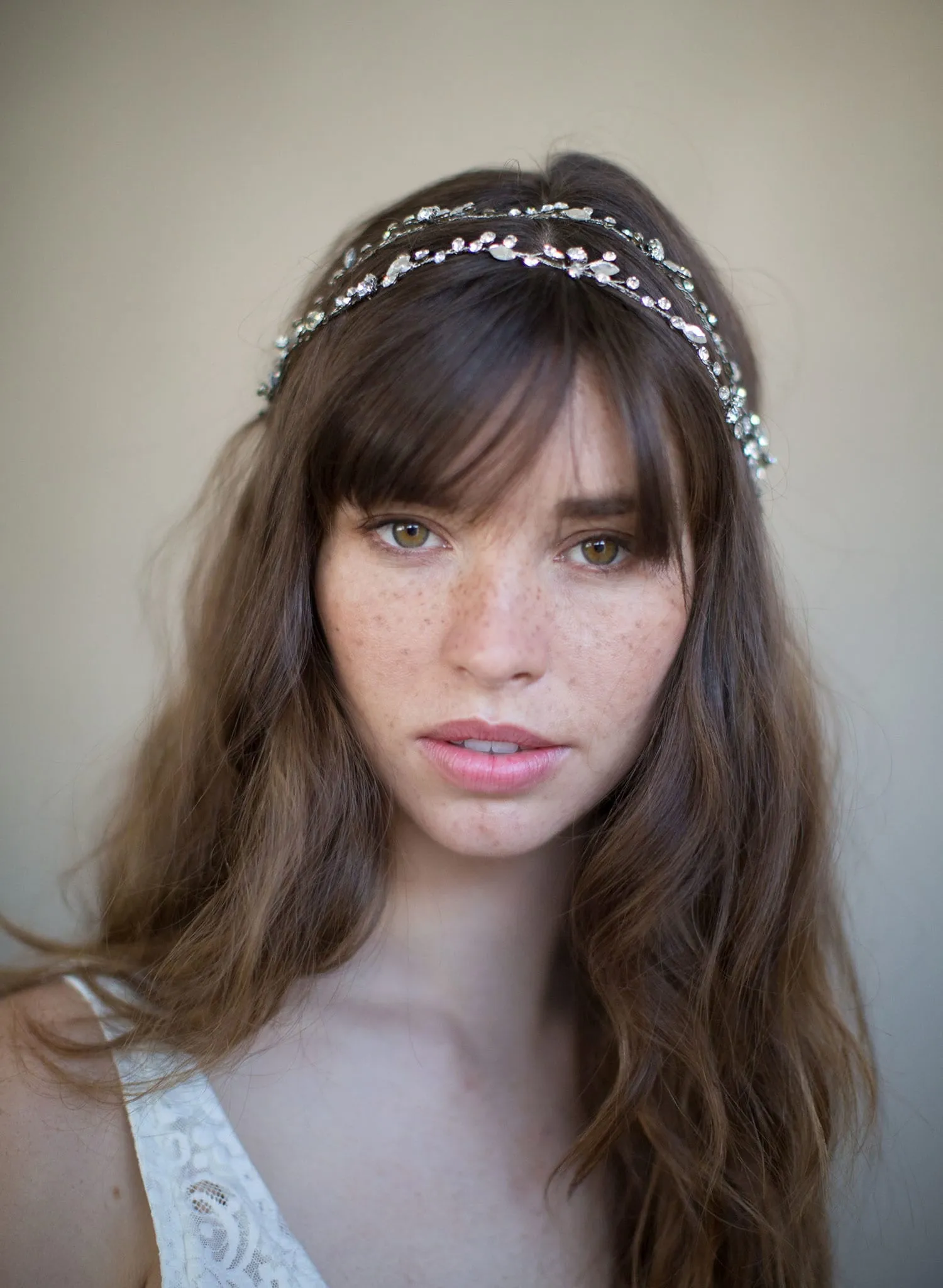 Extra long simple crystal hair vine - Style #735