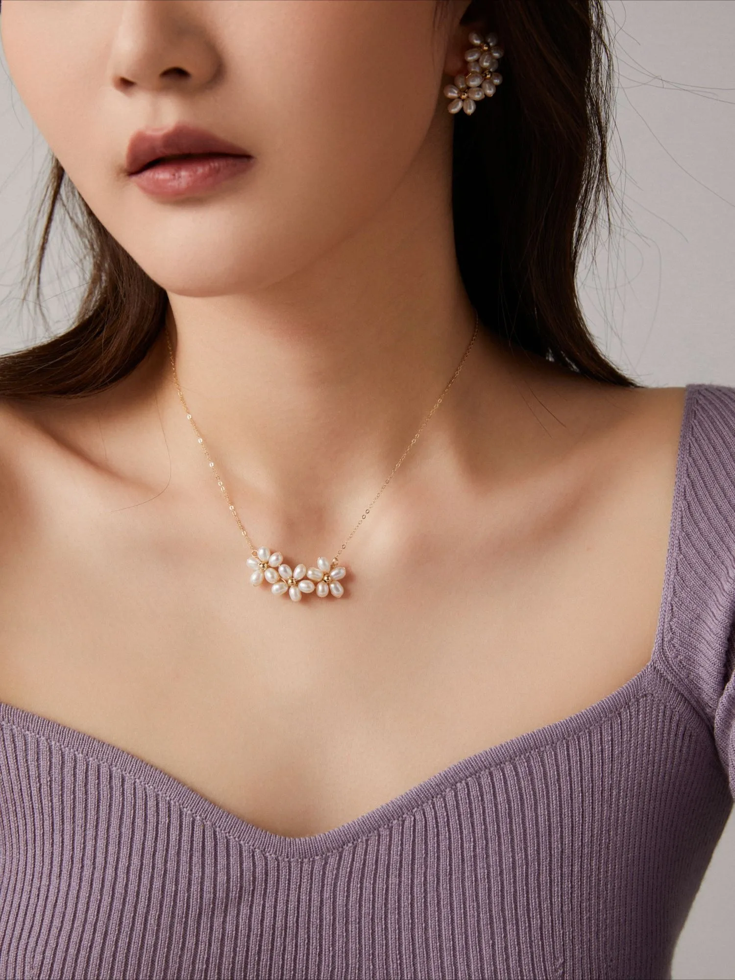 Falling Petals Series Narcissus Pearl Necklace